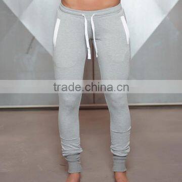 Light Gray Womens Tapered Jogger Pants Blank Cotton Polyester Spandex Sweatpants Full Length Leggings Plain Joggers photo-3