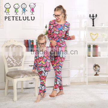 Custom Weatern Style Laughing Pyjamas Mother Daughter Matching Clothing photo-3