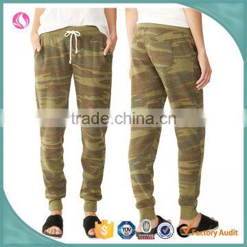 women's fashion fleece custom camo printed baggy jogger pants