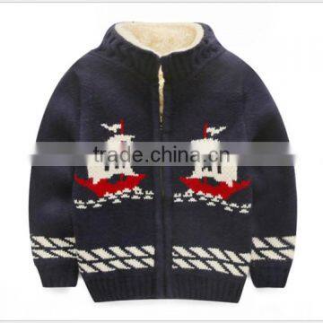 Boys Warm Fleece Lined Thick Knitted Sweater Cardigan