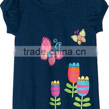 Cute Printed Girls t Shirt With Puff Sleeves
