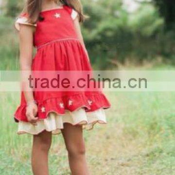 2016 Hot Sale Baby Girls Holiday Boutique Red Dress for Kids Girl Christmas Dresses photo-2