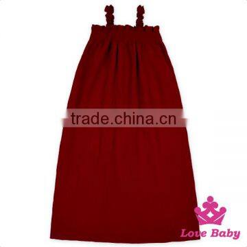 Kids Plain Purple Ruffle Halter Sleeveless Design Baby Girl Soft Evening Smoking Maxi Dress Model Long Skirt photo-5