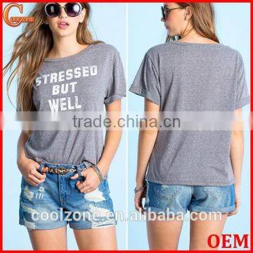 Custom Rolled Short Sleeves t Shirt Wholesale Graphic Print T-shirt Woman photo-1