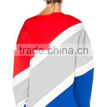 High Quality Custom Long Sleeve Tri-color Sweatshirt Without Hood photo-5