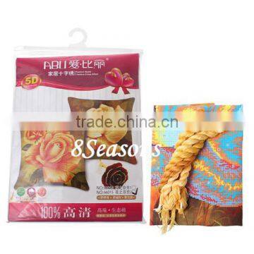 Wholesale Chinese Multicolor Flower Pattern Square Throw Pillow Cotton Hand Made Cross Stitch photo-2