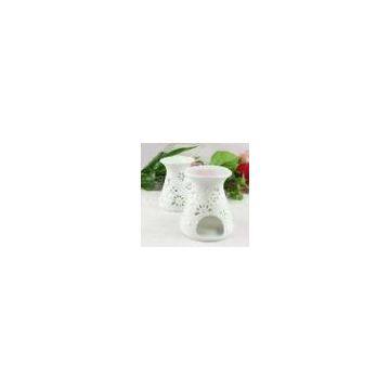 Pure White Matte Ceramic Aromatherapy Oil Burner with Tealight For Gifts MS-CB019