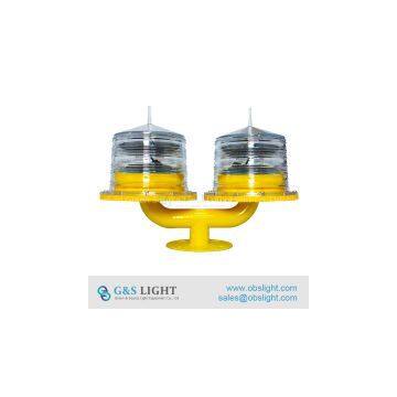 flash in turns, red color,Low Intensity dual Solar Obstruction Lights / Obstruction light for towers, buildings