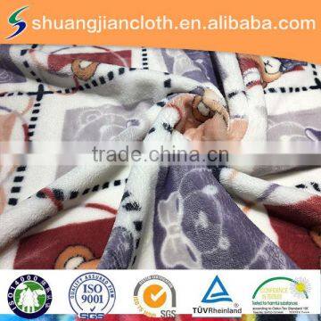 wholesale printing polyester flannel fabric for blanket