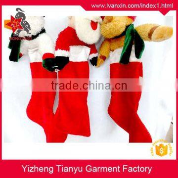 Kids Christmas Decorations Stuffed Animal Toys Sock Plush Felt Christmas Stocking photo-4