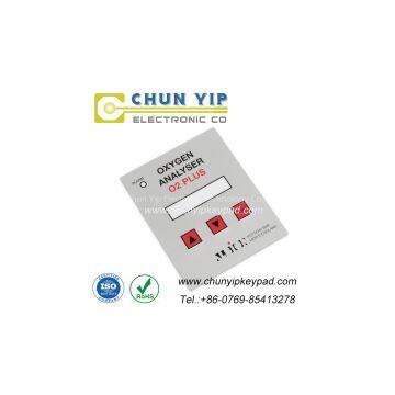 3 tactile button keypad membrane panel with window