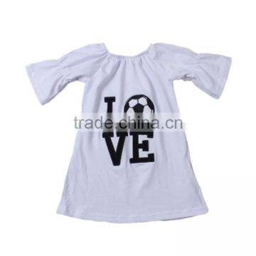 2016 custom wholesale kids love soccer t-shirst short sleeve boutique newborn baby t-shirts