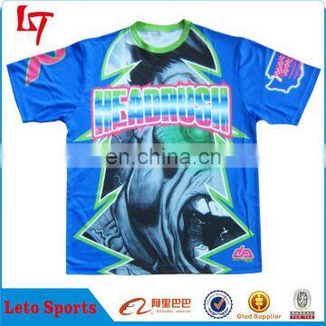 Custom printed made sublimation sport tee shirts T shirt doodle printing wholesale