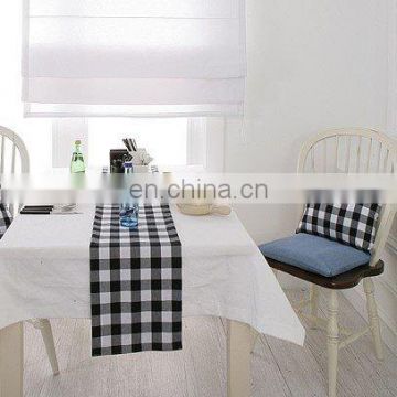 black and white checked table runner& table cloth