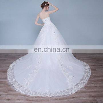 HS1625 2017 Bling Wedding Dress China Long Train Sequined Bridal Ball Gown photo-3