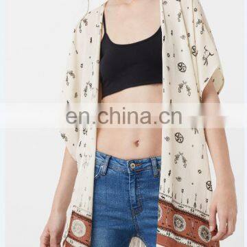 Fashion Hot Style Fringes Printed Tassels Caftan Ladies Kimono photo-4
