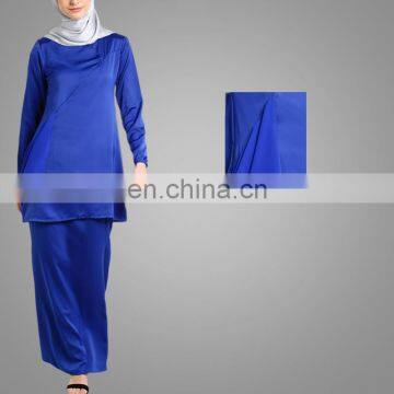 2017 Simple Style Long Sleeve Fashion Baju Kurung Pelum Elegant Cosy Navy Blue Baju Kebaya Malaysia New Design Abaya photo-2