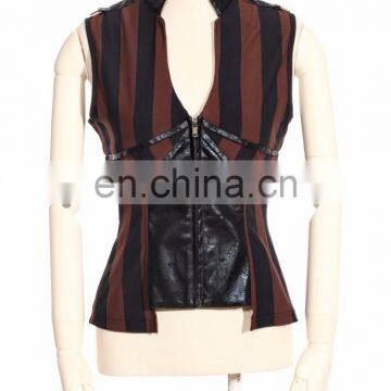 Steampunk Stripped Top-vest With Removable Sleeves photo-4
