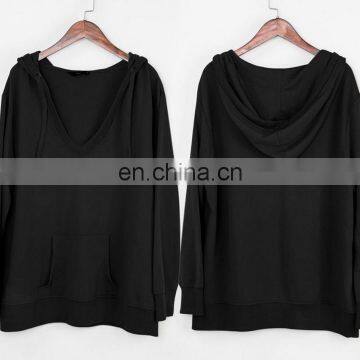 China Suppliers Wholesale Clothing OEM Ladies V-neck Long Sleeves Loose-fit Top and Blouse for photo-2