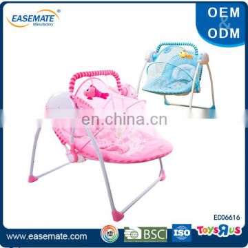 Baby plush musical rocking chair baby rocker with mosquito net