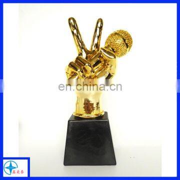 customized resin golden music trophy