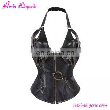 Jacquard Printed 14 Boned Slimming OverBust Steampunk Zipper Corset