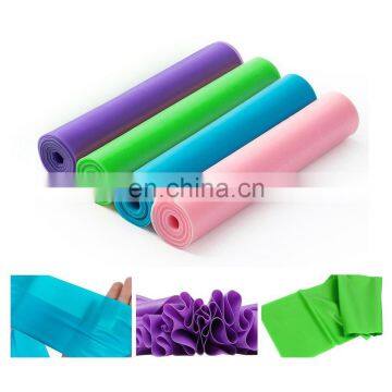 Flat Stretch Bands Exercise Set of 3 (Light, Medium, Heavy Resistance) and Door Anchor