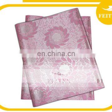 Baby Pink African Party Wedding Fabric Free Shipping Guinea Brocade Headtie Sego