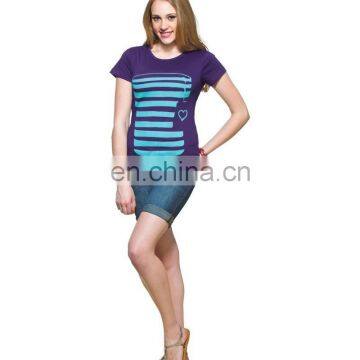 Women's Cute Heart With Colorful Graphic Printed Design T-Shirt Love Tea Graphic Print Blue T-shirt