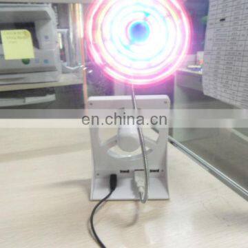 usb flashing fan with live showing ambient temperature