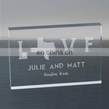 Engraved Love Established Acrylic Keepsake,Paperweight Keepsake Stands photo-3