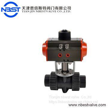 DN15-DN100 Pneumatic actuators 2 inch pvc upvc union ball valve