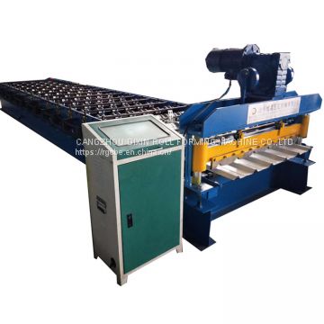 Metal aluminum roof tile wall panel roll forming machine