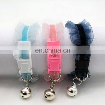 Cute Lace Elastic Band Bell Dog Collar photo-3