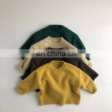 2020 new autumn/winter pullover thick Korean round neck children's knitted sweater long-sleeved literary casual children's wear