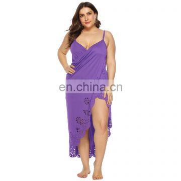 LAITE D2119 Women Hollowing Out Casual Dresses Women Plus Size Dress Ladies Beach Smock photo-6