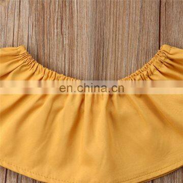 New Arrival Baby Children Clothes Sets Sleeveless Bandeau Sling Top + Sunflower Print Shorts + Hair Strap Set photo-5