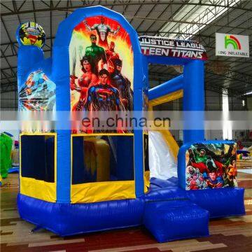 Inflatable bounce house with slide inside for Theme park