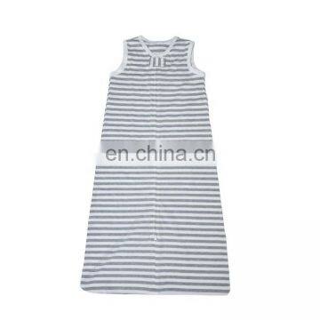 Wholesale Summer Yarn Dyed Stripe Knitted Cotton Baby Sleeping Bag Organic Oem