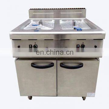Hotel Restaurant Commercial Cooking Equipment Vertical 2-Tank Gas Fryer With Cabinet photo-3