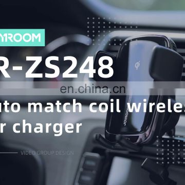 Joyroom ZS248 FCC CE ROHS QI 15W Wireless Fast Charging Automatic Sensor Car Phone Holder