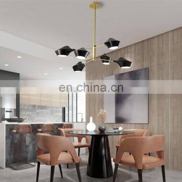Artistic Modern Chandelier LED Pendant Light White and Black Hanging Lamp photo-4