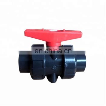 OD32mm Gray color Plastic PVC True Double Union Ball Valve for Water Supply