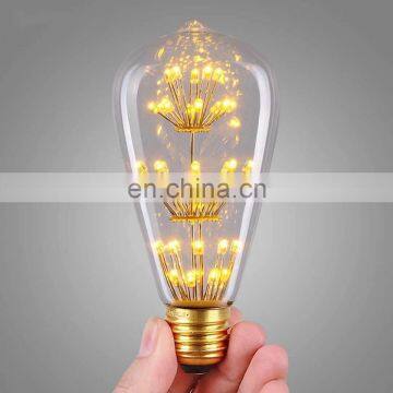 St58 Dimmable St58 Clear Amber Glass 2200k E22 E27 B22 3.5W RGB Carbon Led Filament Bulb photo-2
