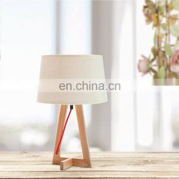 Wooden and Fabric Table Lamp  Modern Home decor Reading Lighting for Children Room