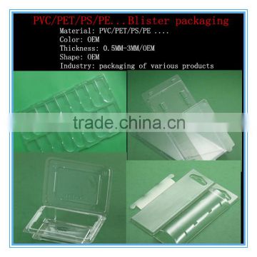 PVC/PET/PS/PE/pp Blister packaging vacuum thermoforming Plastic wrap lined