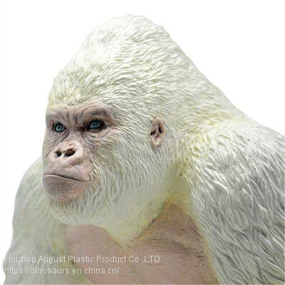 Albino Gorilla Toys King Kong White Realistic Hand Painted Gorilla Ape Wild Model Animal Figurine photo-4