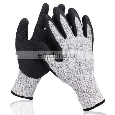 High Performance Latex Anti Cut Level 5 Working Gloves Rubber Palm Grip Coated Spearfishing Dive Gloves Puncture Resistant