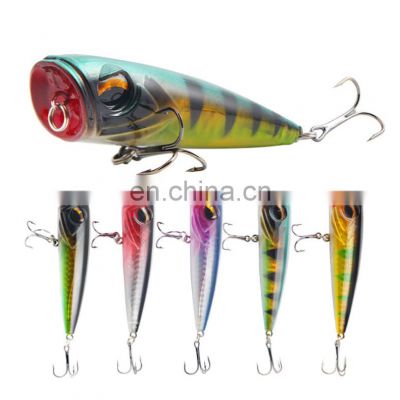 New 8cm/14g Artificial Bait popper Fishing Lure Bait Colorful Paint Hard floating Fishing Lures