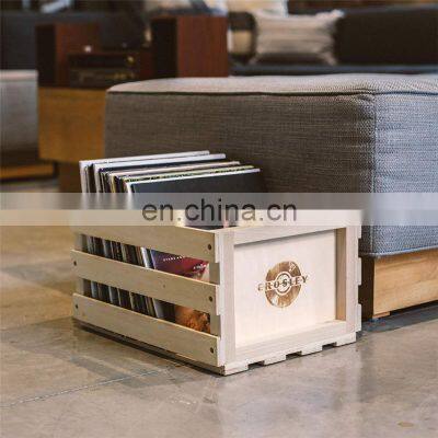 Customized handmade wooden album storage crate wood boxes